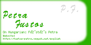 petra fustos business card